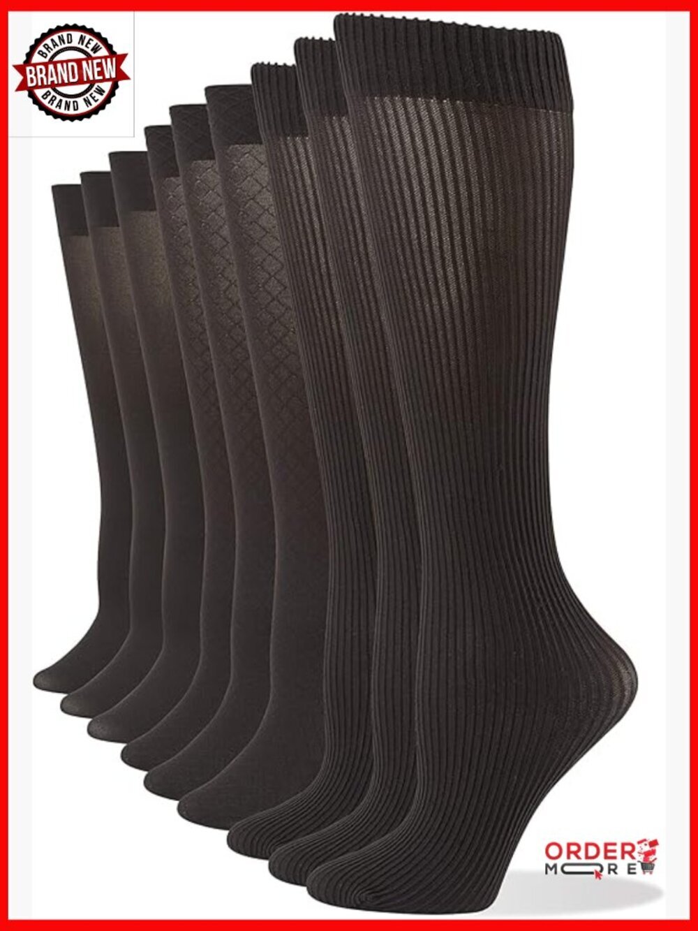 Wardrobe Trouser Sock 3-Pack - Soft, Non-Binding, Knee-High